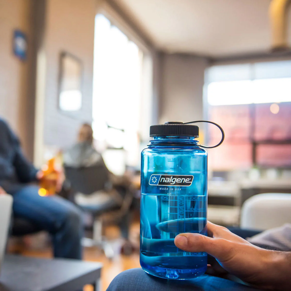 Nalgene Wide Mouth 1L Tritan Sustain Water Bottle - Slate Blue - Image 2