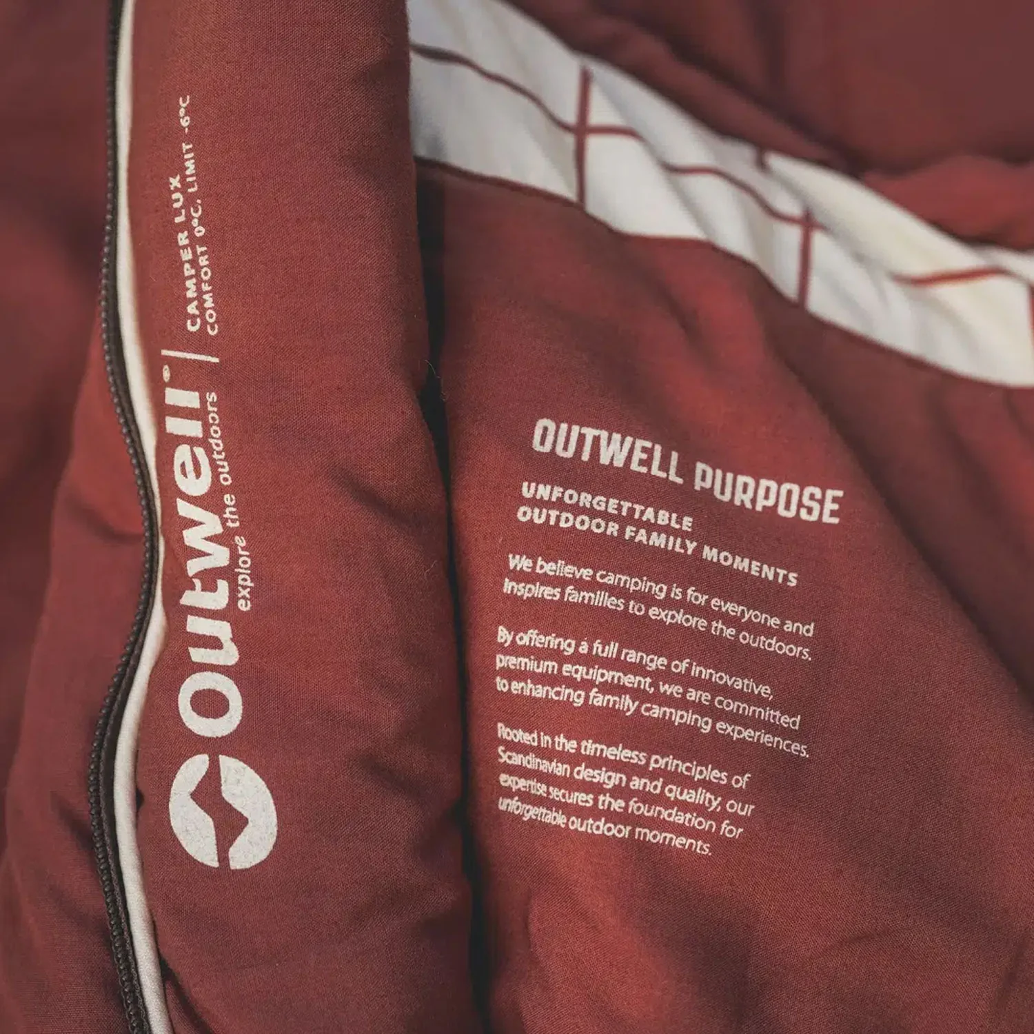 Outwell Camper Lux Sleeping Bag - Red - Image 7