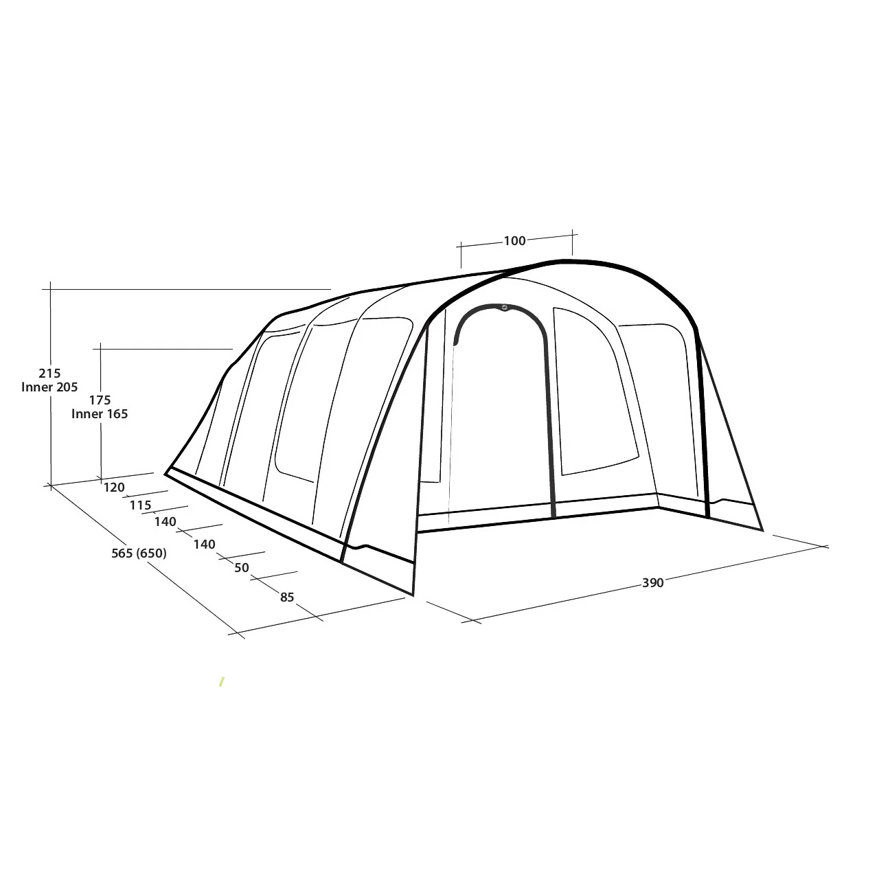 Outwell Moonhill 6 Air Tent, 6-Person - Image 2
