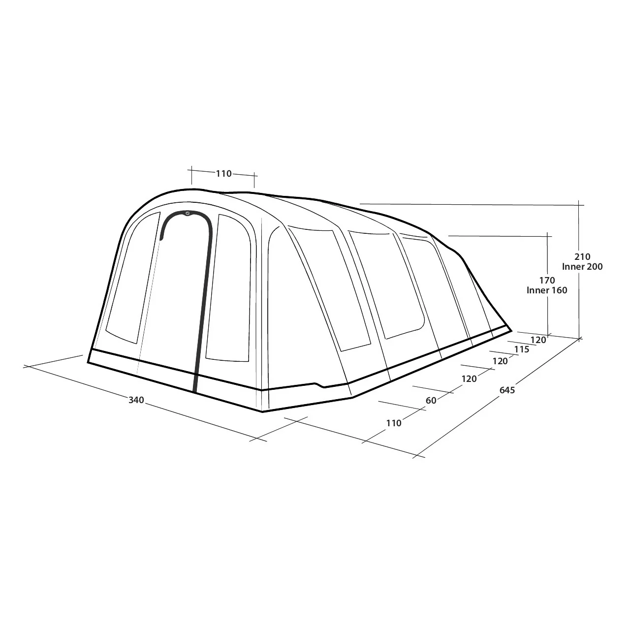 Outwell Stonehill 5 Air Tent, 5-Person - Image 2