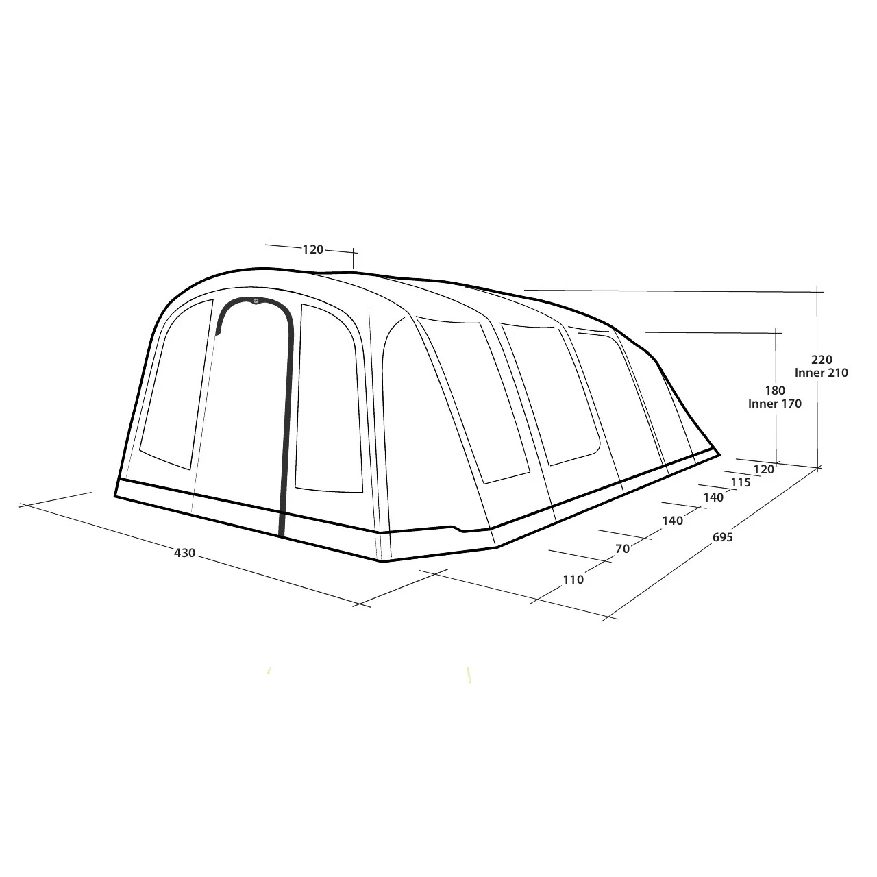 Outwell Stonehill 7 Air Tent, 7-Person - Image 2