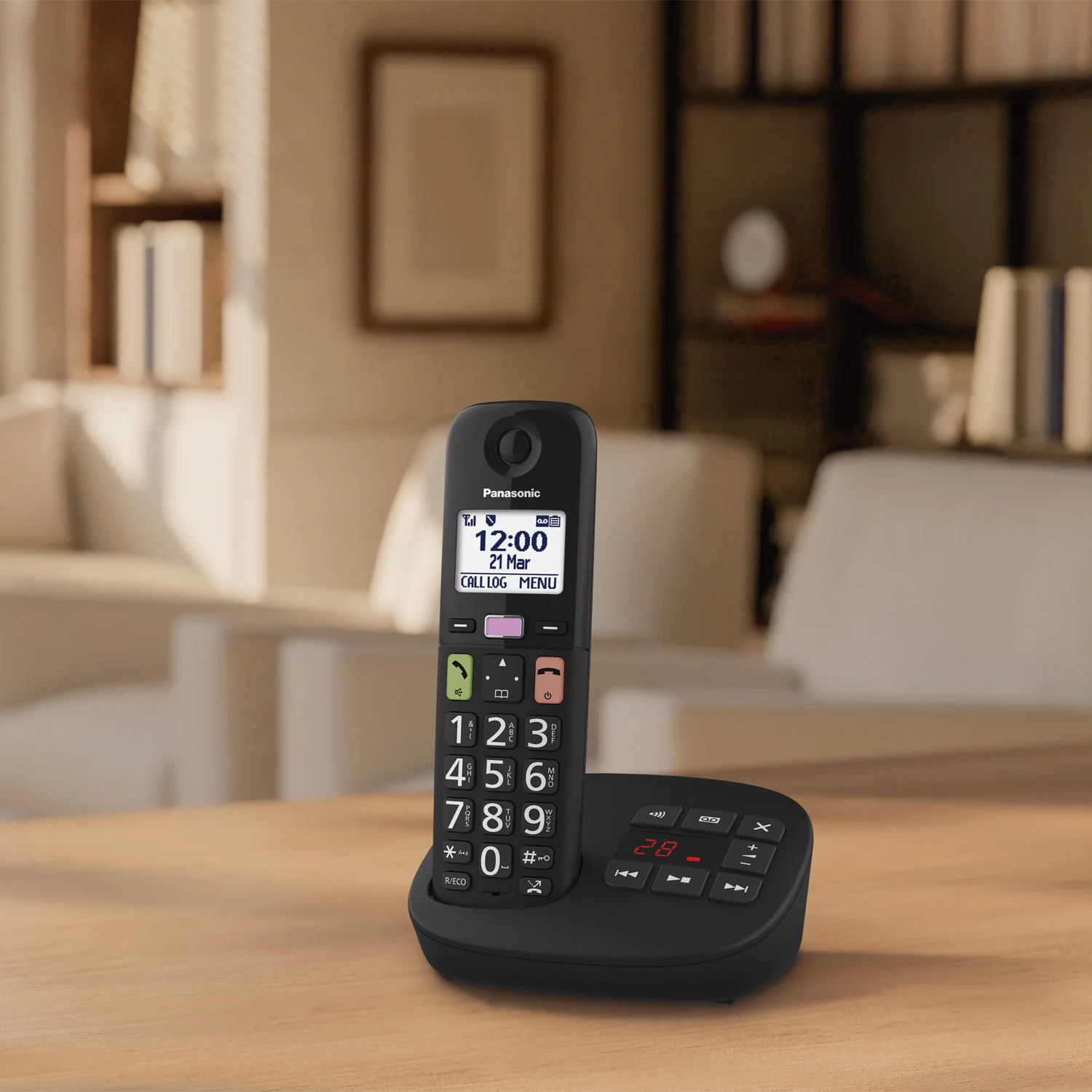 Panasonic KX-TGU130EB Big Button Cordless Phone, Single Handset - Image 3