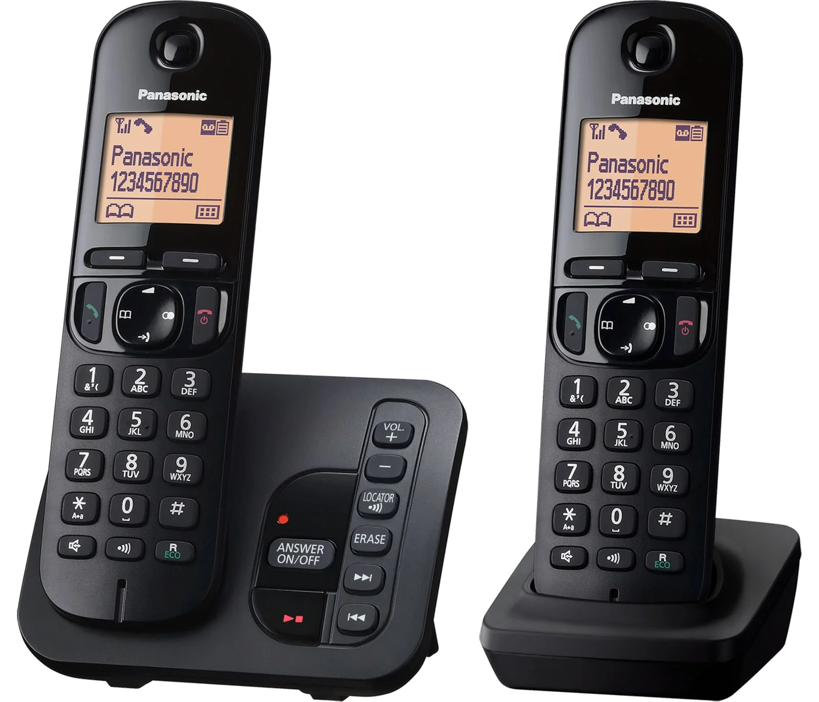 Panasonic KX-TGC 222EB Cordless Phone, Twin Handset with Answer Machine