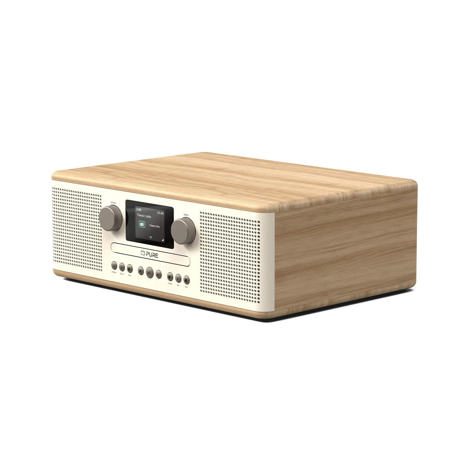 Pure Classic C-D6 DAB Radio in White/Oak - Image 2