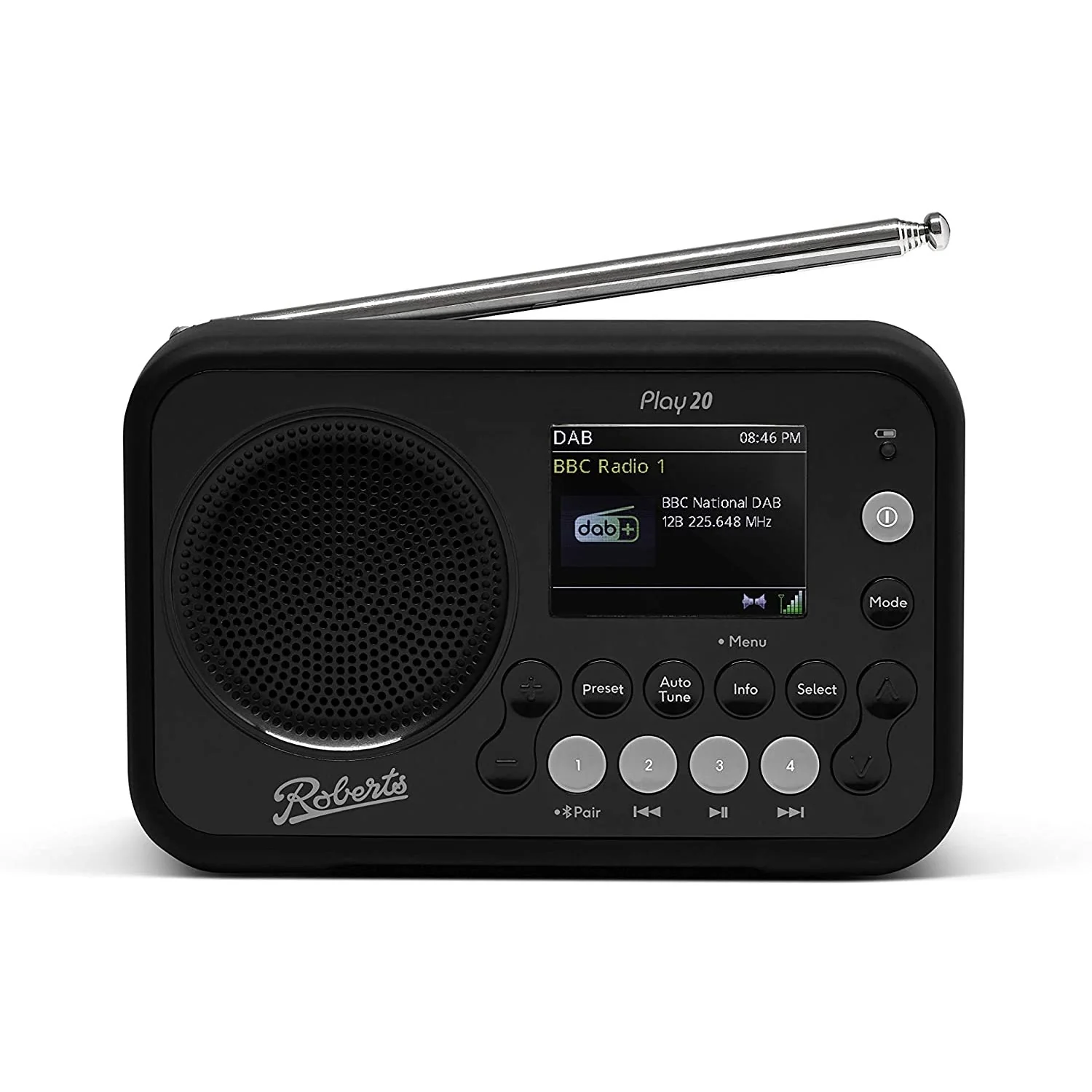 Roberts Play 20 Portable DAB & FM Radio in Black