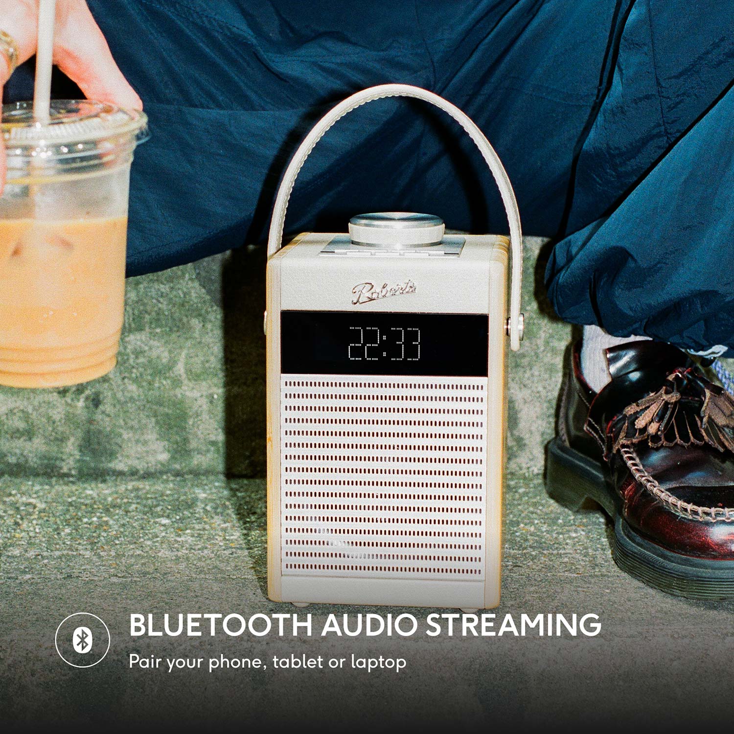 Roberts Rambler Midi DAB/DAB+/FM Bluetooth Digital Radio in Pastel Cream - Image 5