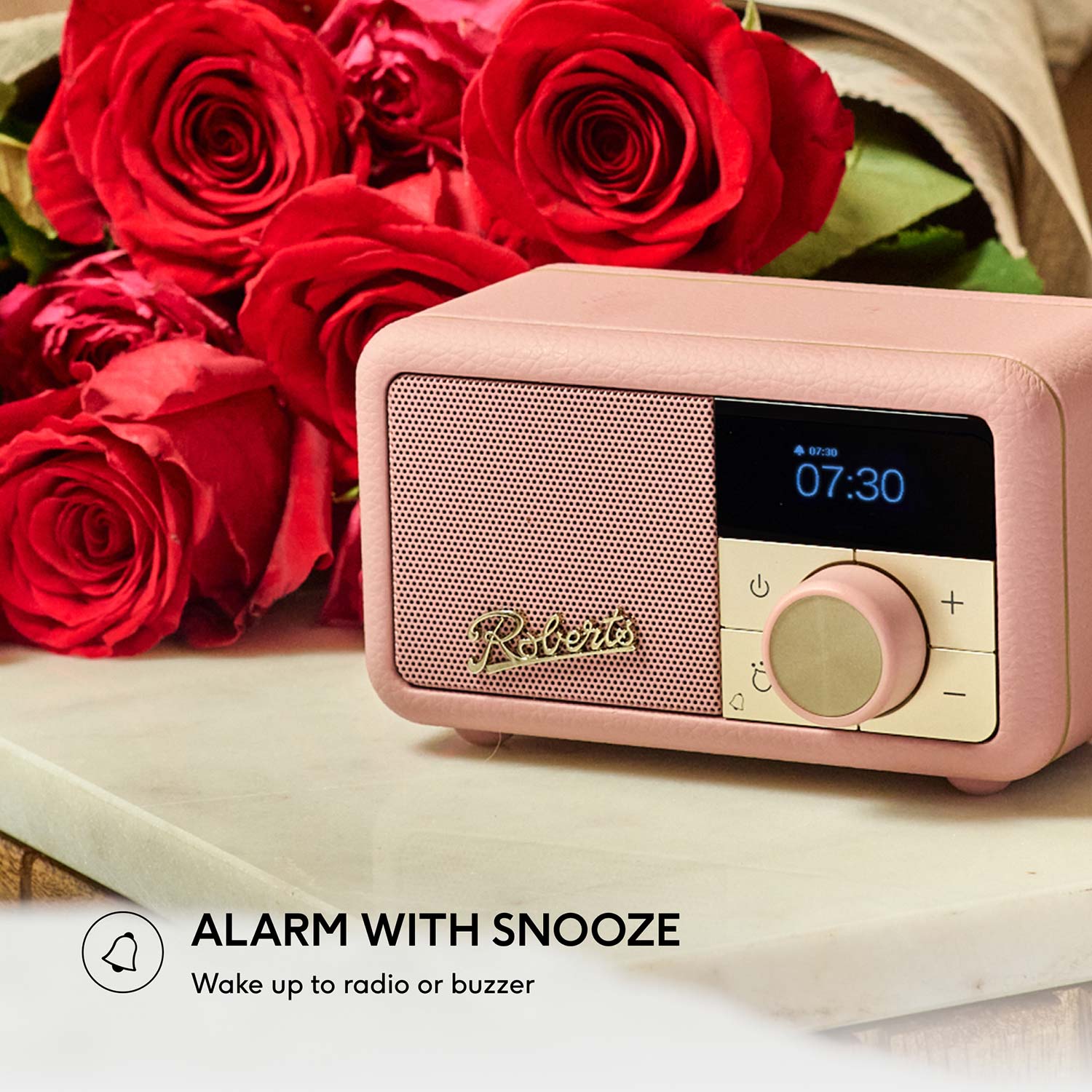 Roberts Revival Petite 2 DAB Radio & Portable Bluetooth Speaker in Dusky Pink - Image 3