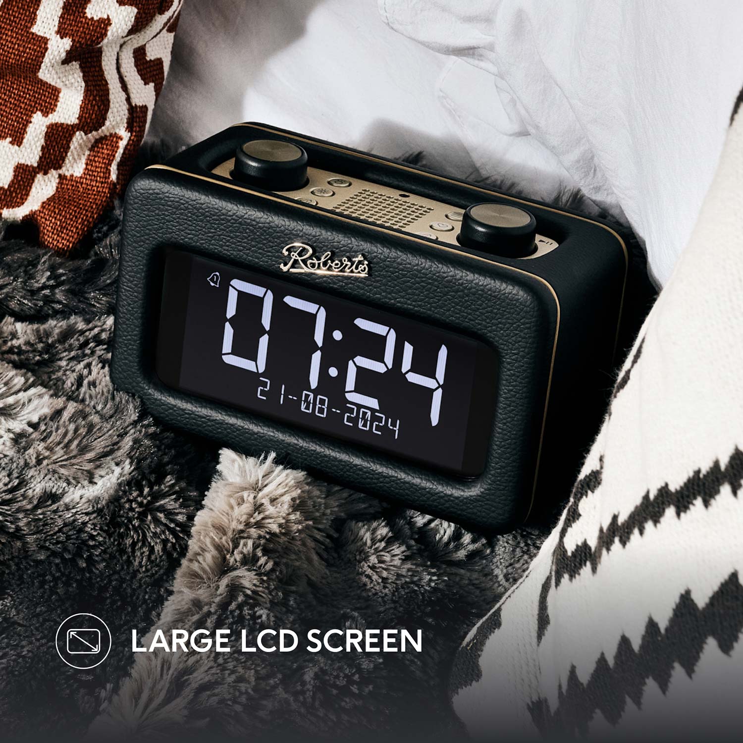 Roberts Revival Rest DAB Radio Alarm Clock, Black - Image 4