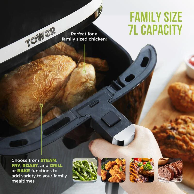 Tower Vortx 1700W 7L Digital Steam Air Fryer - Image 6