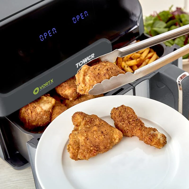Tower Vortx Eco Duo Basket Air Fryer Grey Digital 5.2L + 3.3L - Image 3