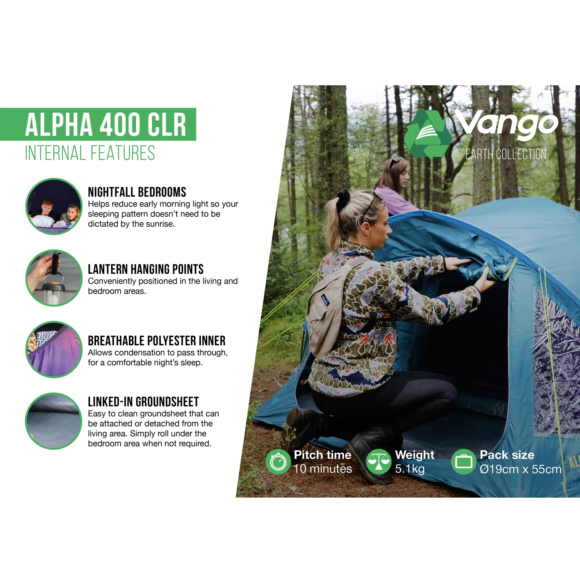 Vango Alpha 400 CLR 4-Person Tent - Image 5