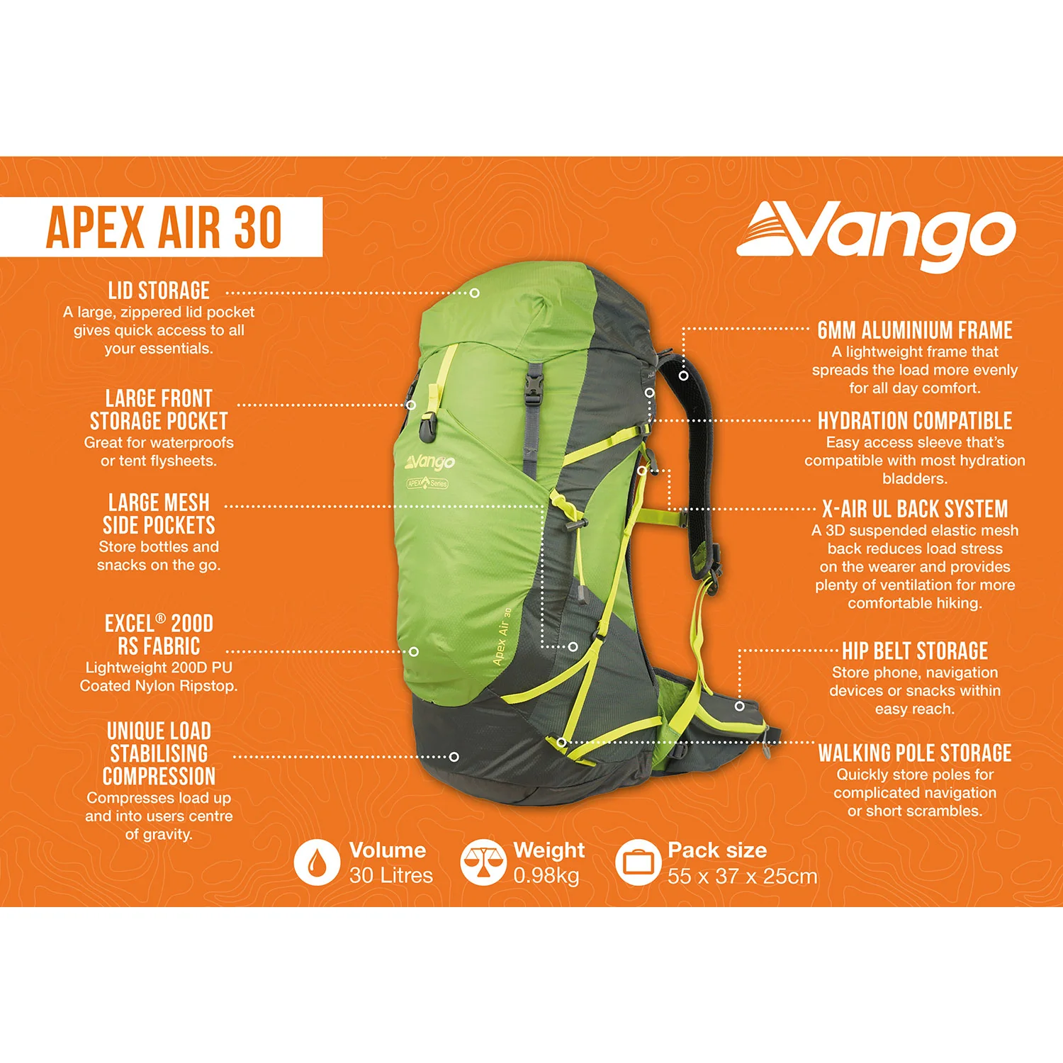Vango Apex Air 30 Rucksack - Image 2