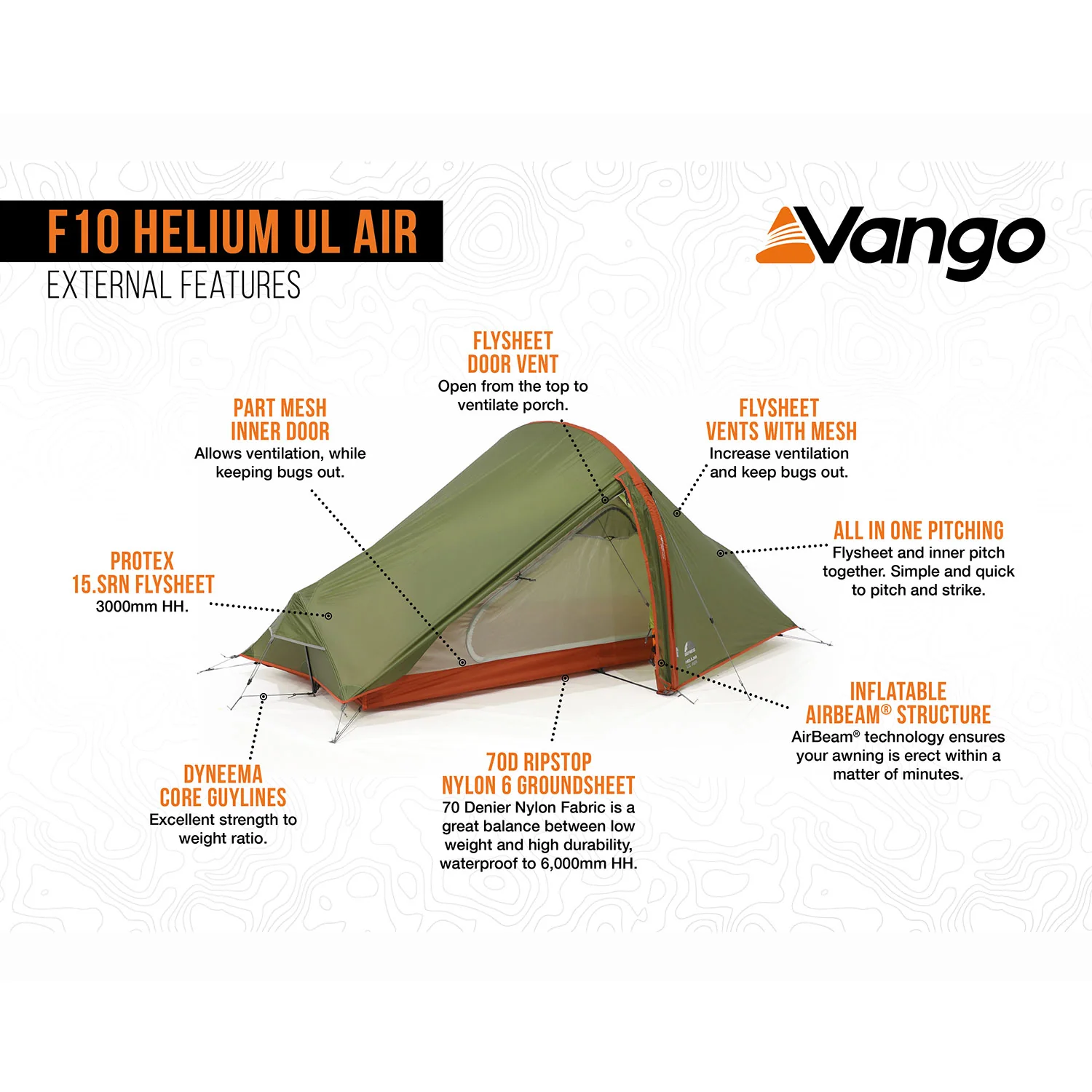 Vango F10 Helium UL Air 1 Ultralight Tent, 1-Person - Image 2