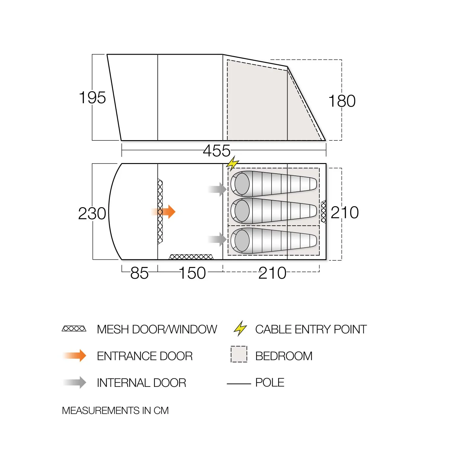 Vango Harris 350 3-Person Family Tent - Image 2