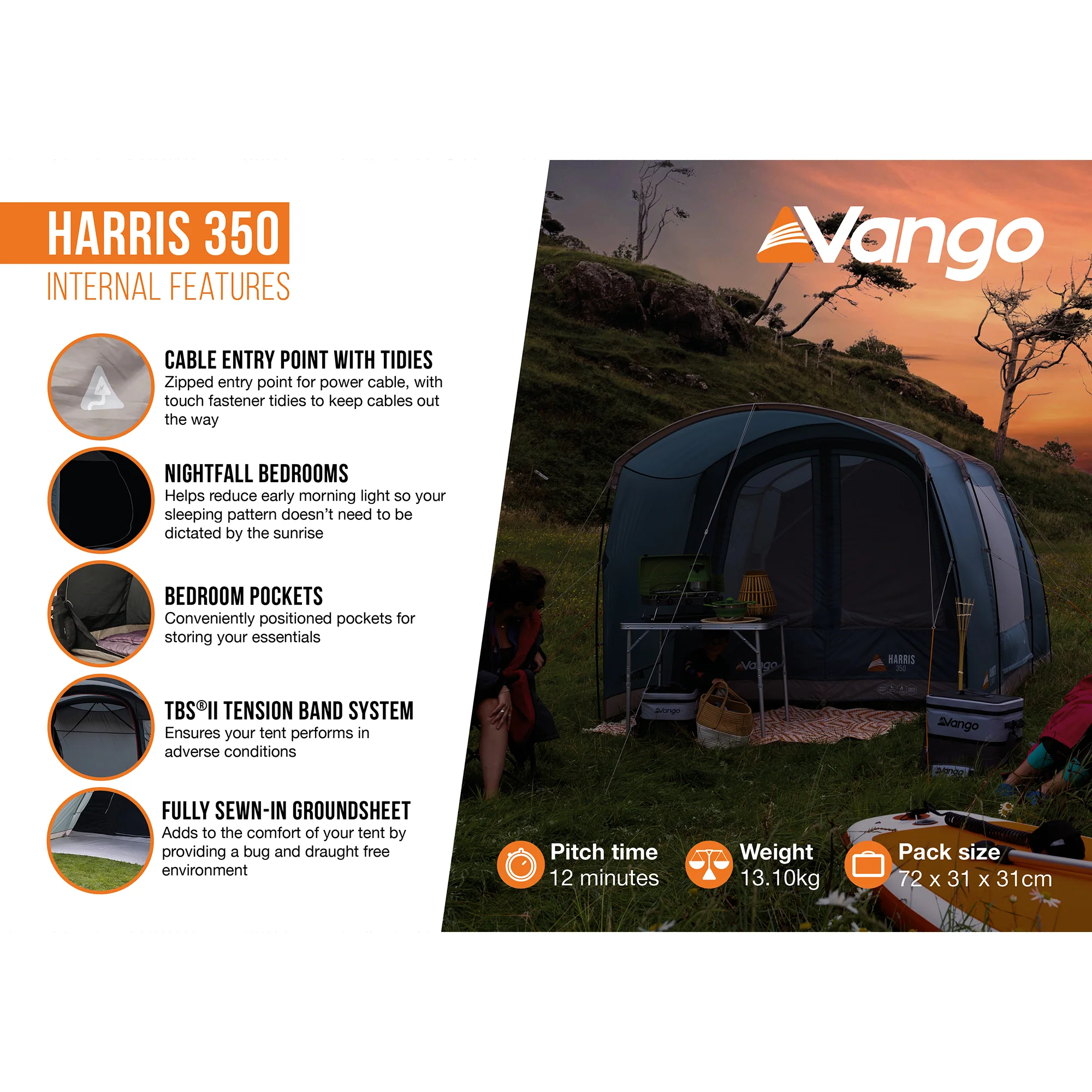 Vango Harris 350 3-Person Family Tent - Image 3