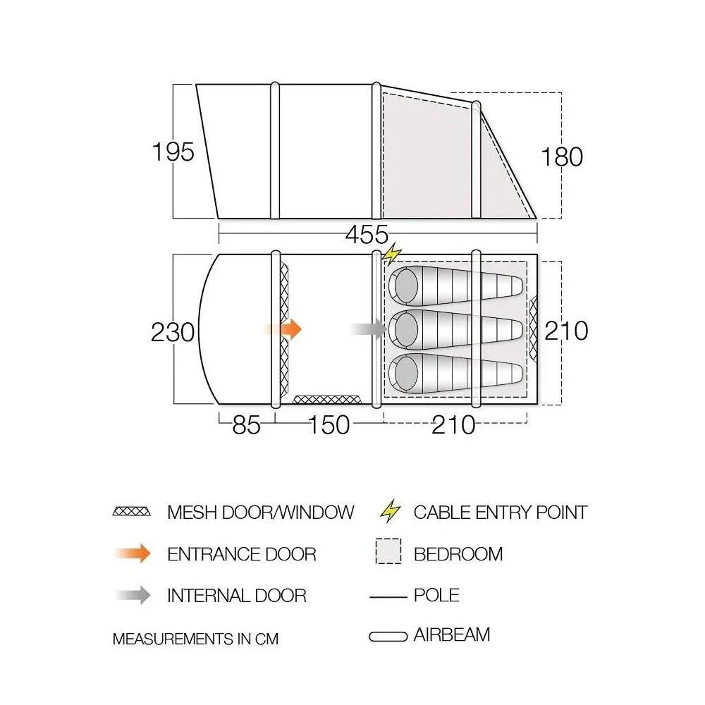 Vango Harris Air 350 AirBeam® 3-Person Tent - Image 2