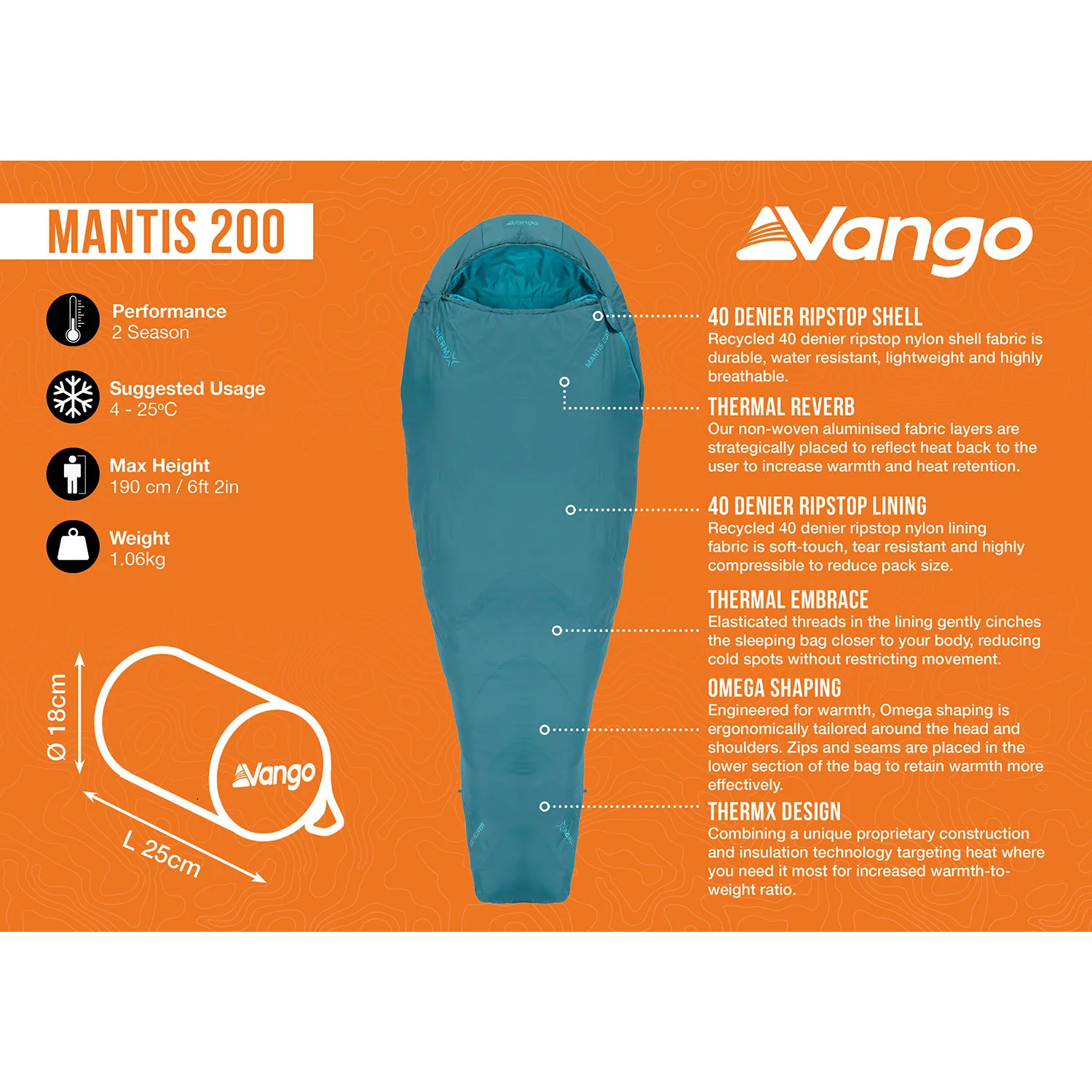 Vango Mantis 200 Sleeping Bag - Image 2
