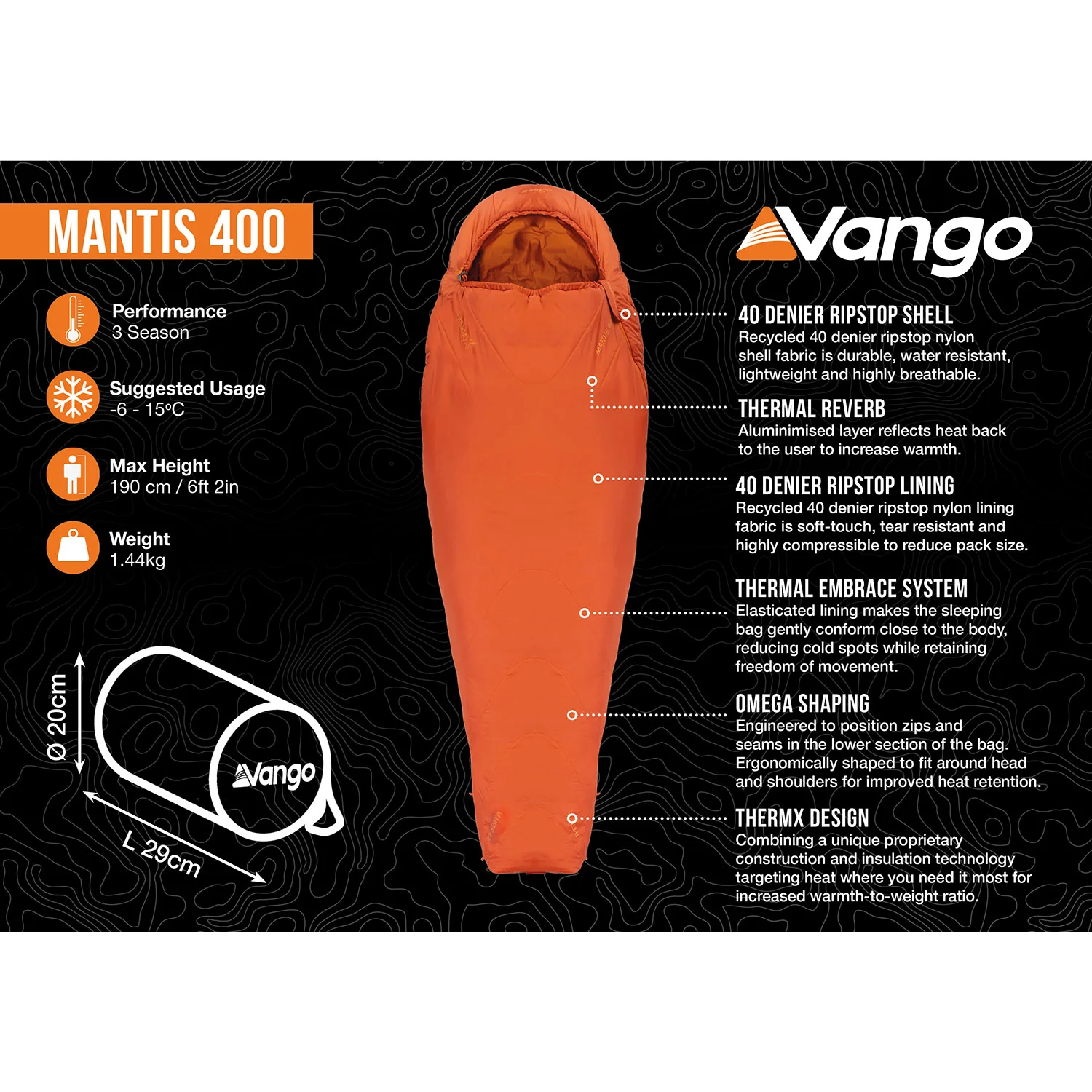 Vango Mantis 400 Sleeping Bag - Image 2