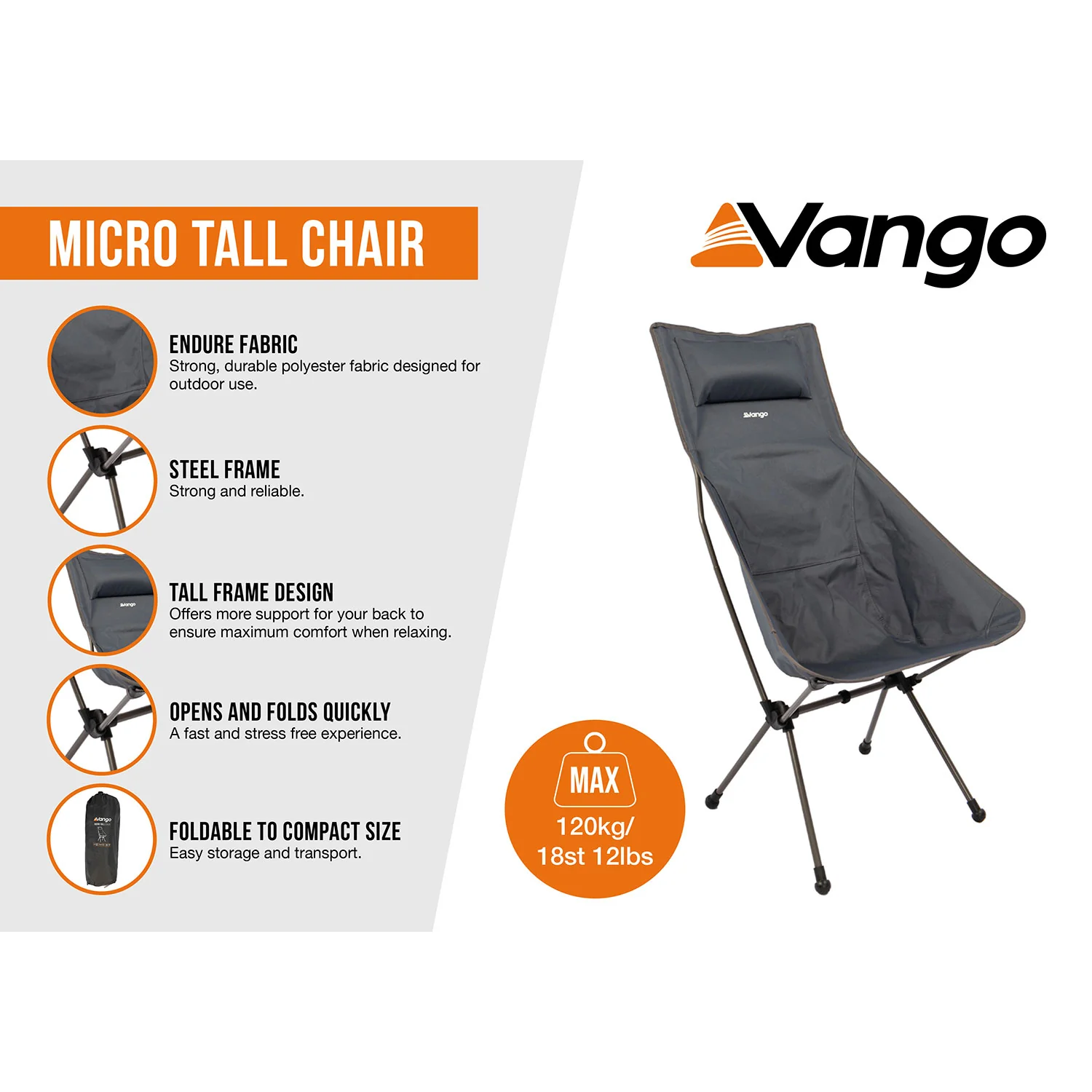 Vango Micro Tall Chair - India Ink - Image 3