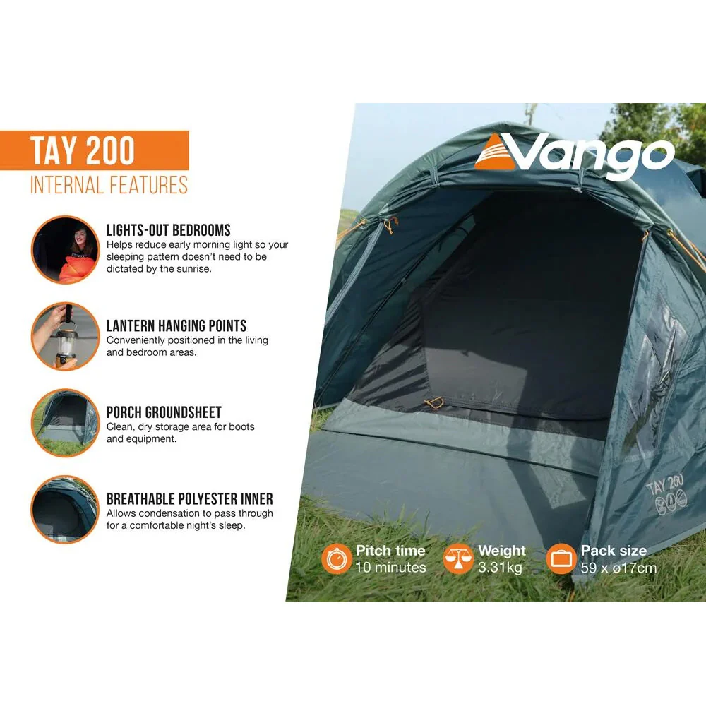 Vango Tay 200 2-Person Tent - Deep Blue - Image 4