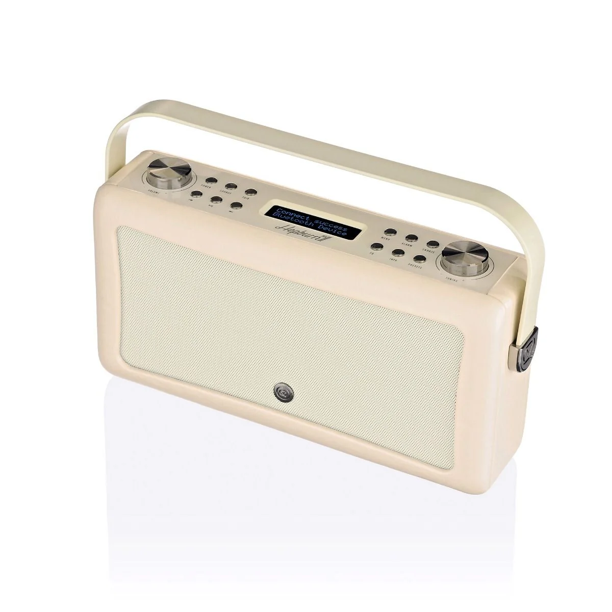 VQ Hepburn Mk II  Portable DAB+/FM Radio & Bluetooth Speaker with Rechargeable Battery Pack in Cream - Image 4