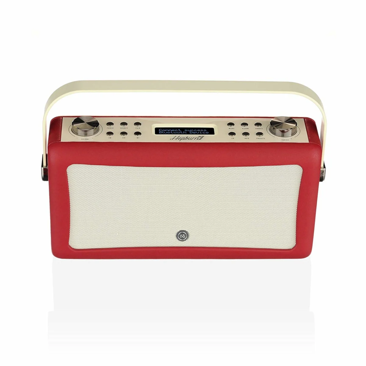 VQ Hepburn Mk II Portable DAB+/FM Radio & Bluetooth Speaker with Rechargeable Battery Pack in Red - Image 5