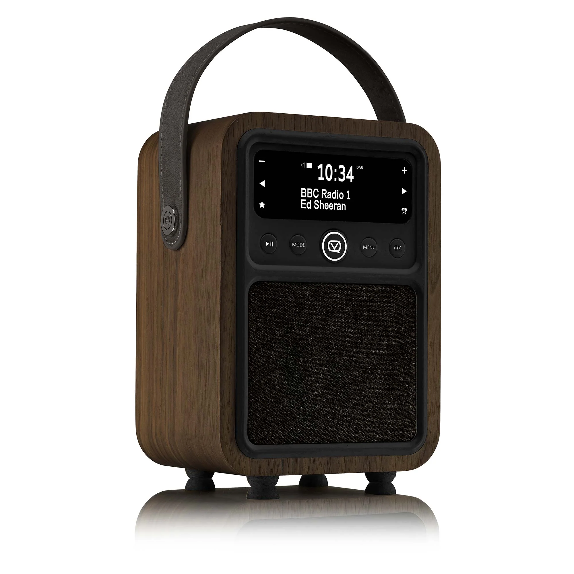 VQ Monty Portable DAB/FM Radio & Bluetooth Speaker with Rechargeable Battery Pack in Black & Walnut - Image 2