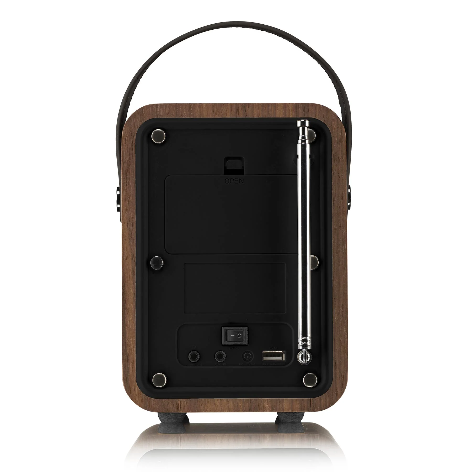 VQ Monty Portable DAB/FM Radio & Bluetooth Speaker with Rechargeable Battery Pack in Black & Walnut - Image 6