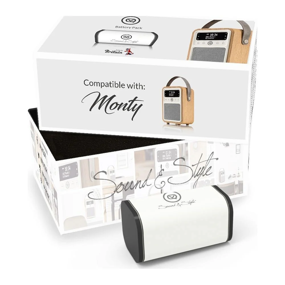 VQ Monty Portable DAB/FM Radio & Bluetooth Speaker with Rechargeable Battery Pack in Oak - Image 3