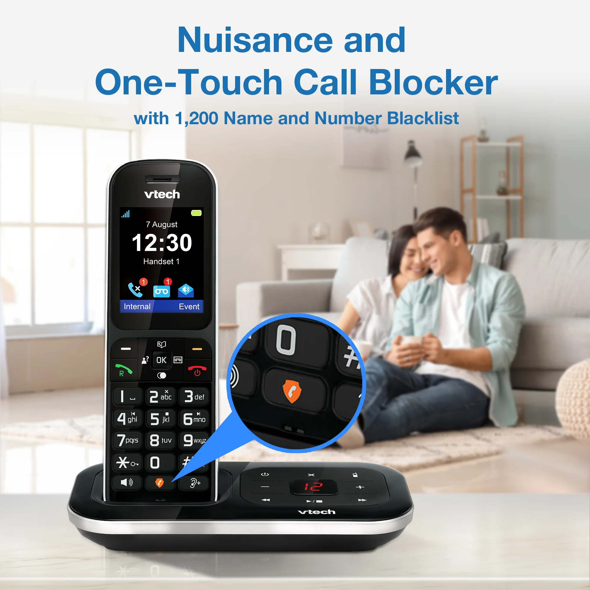 VTech PS1354 Cordless Phone with Answering Machine, Five Handset - Image 7