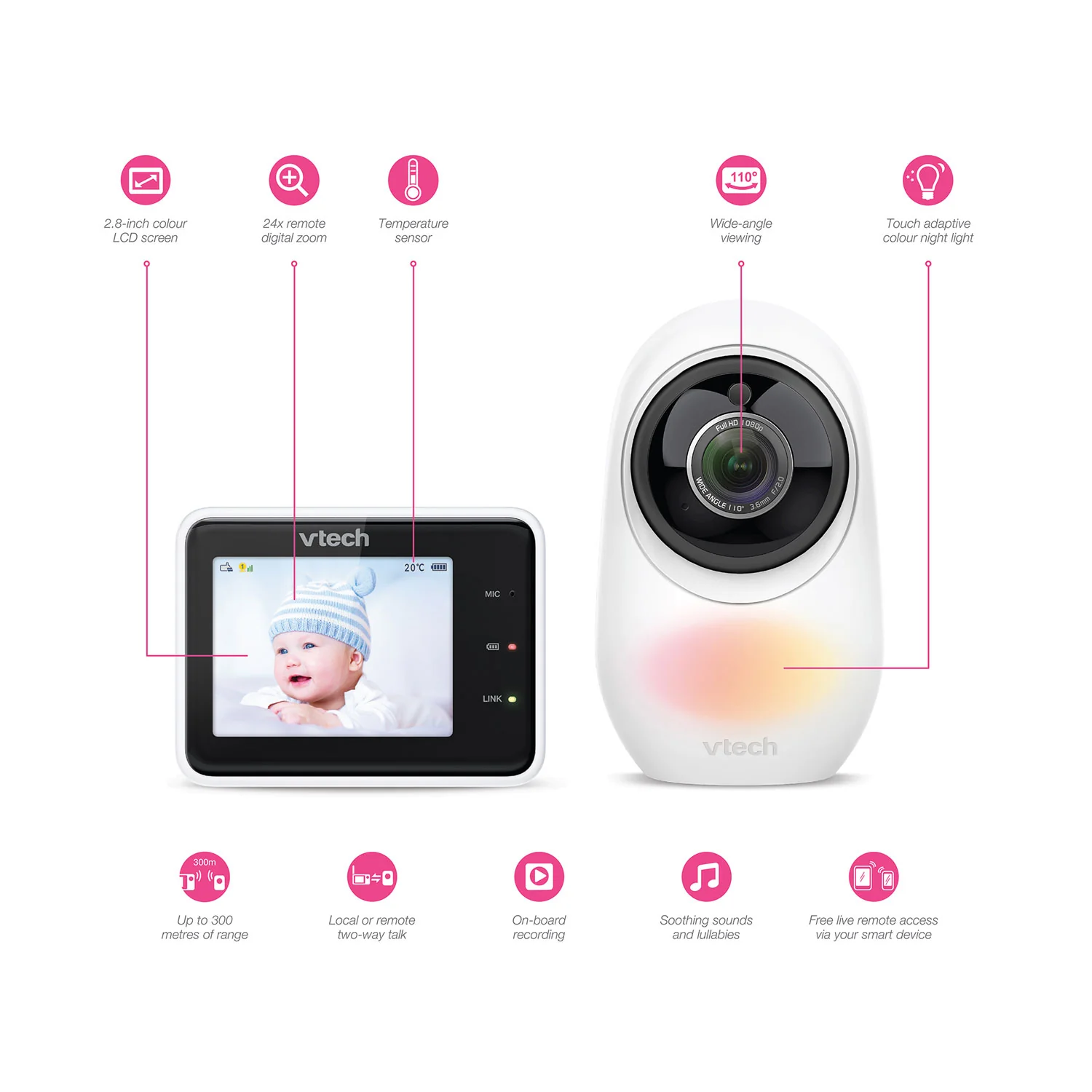 VTech RM2751 2.8" Smart Video Baby Monitor - Image 5