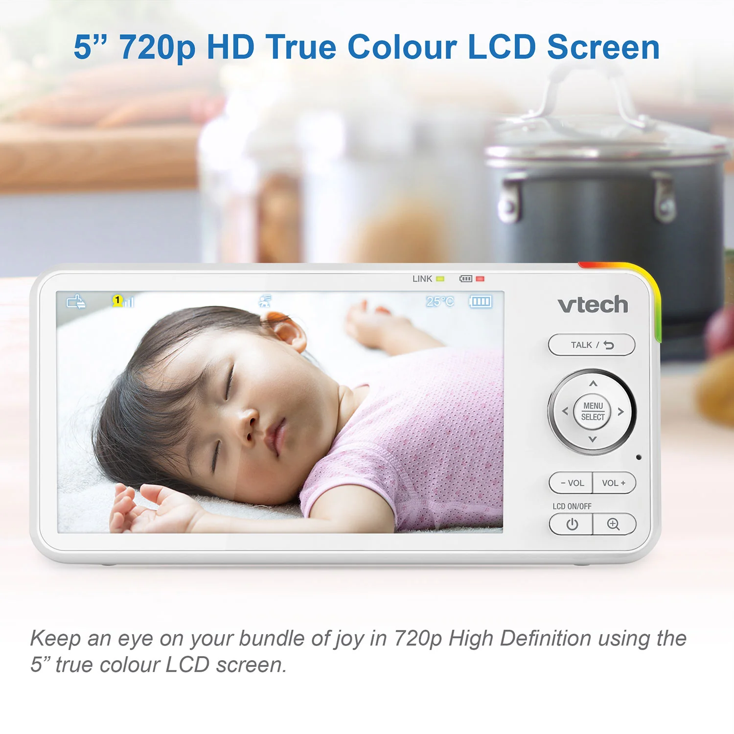 VTech RM5766HD 5" Smart Video Baby Monitor - Image 5