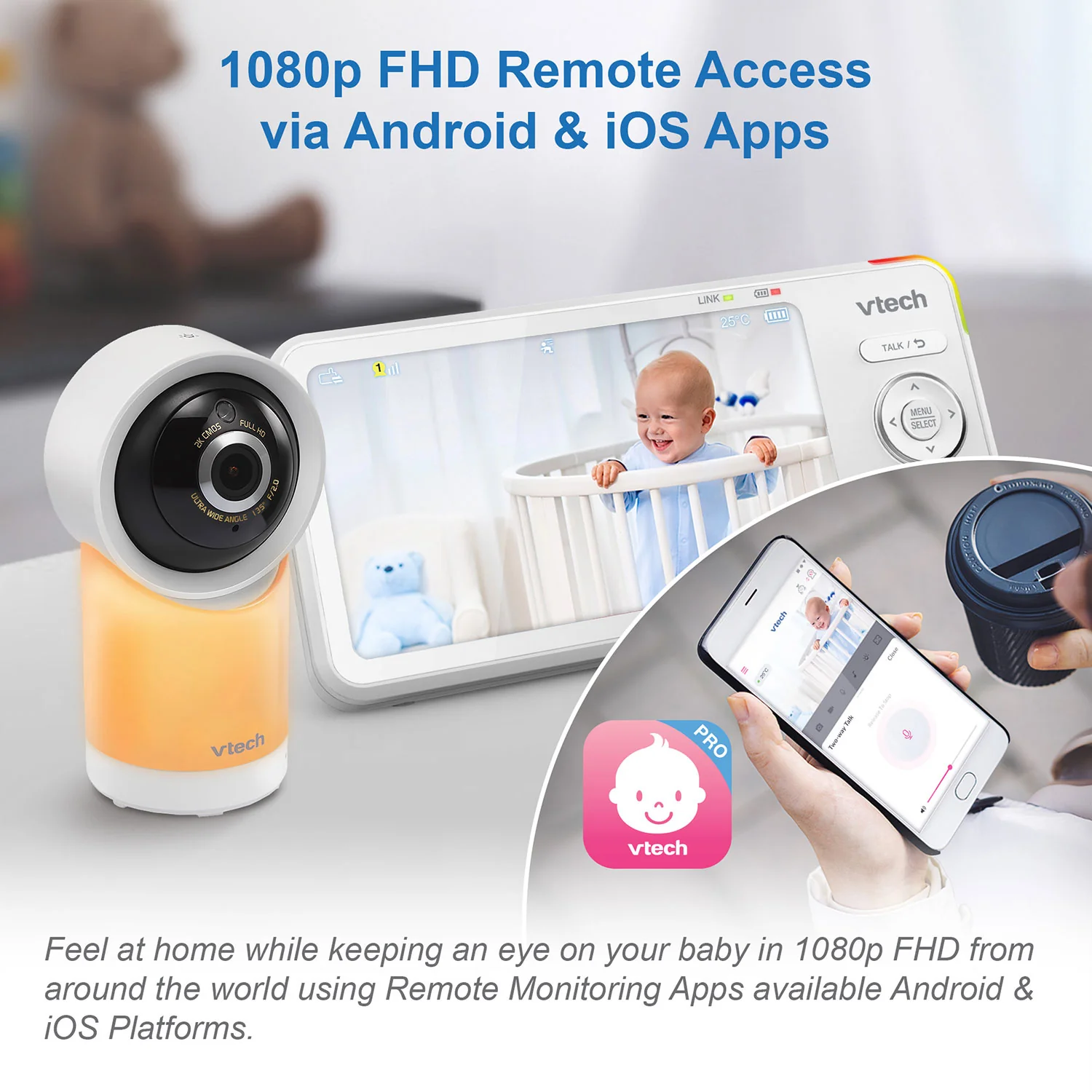 VTech RM5766HD 5" Smart Video Baby Monitor - Image 6