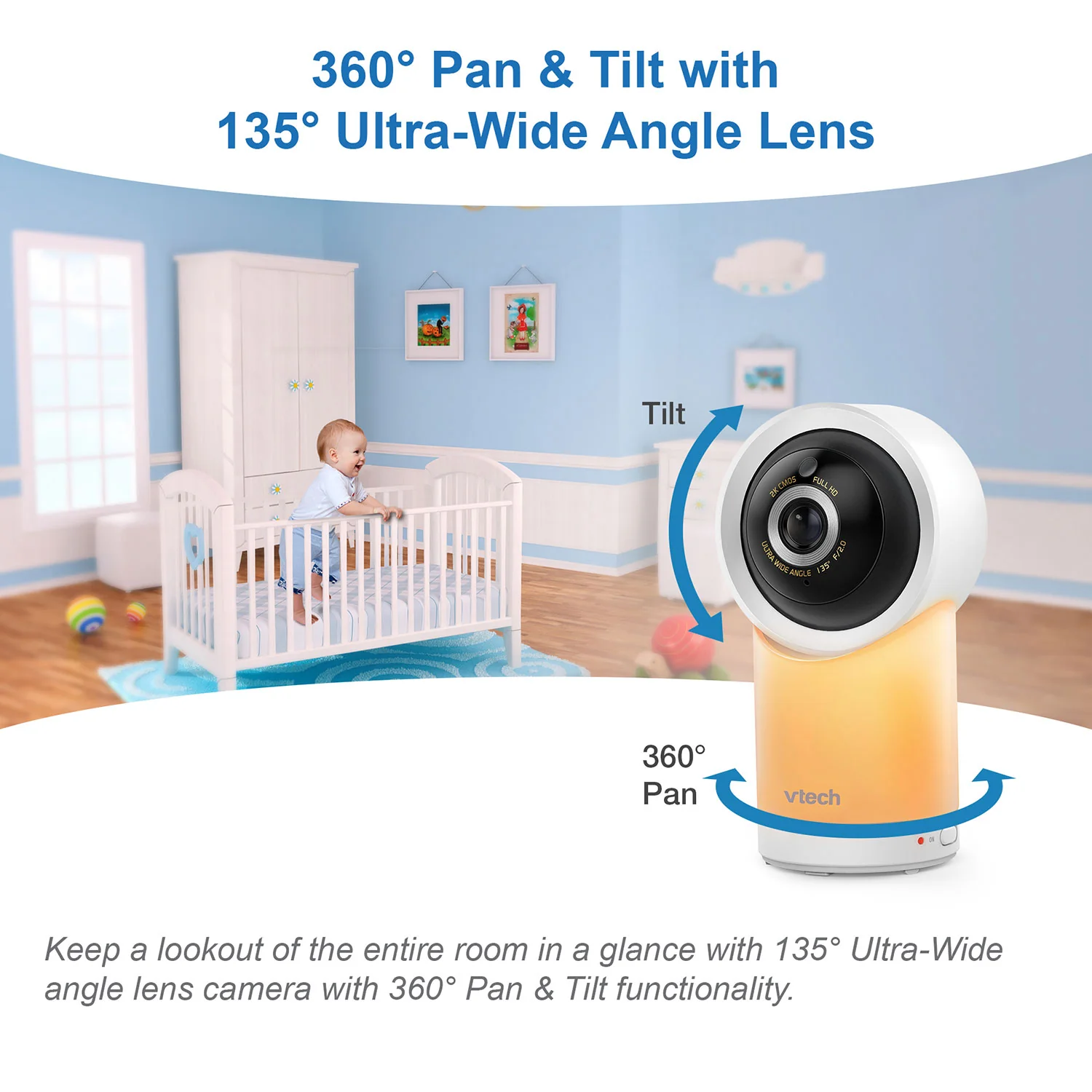 VTech RM7766HD 7" PTZ Smart Video Baby Monitor - Image 9