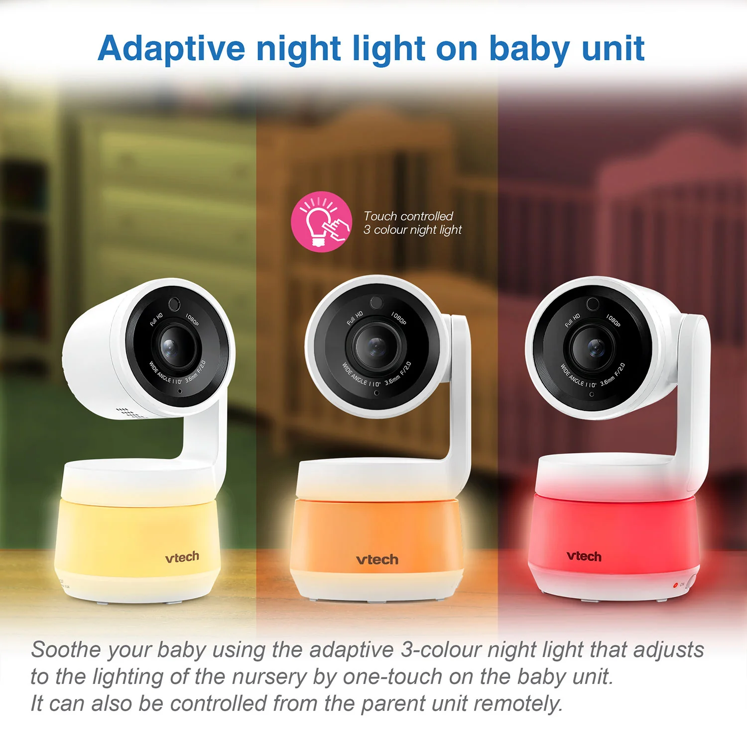 VTech RM7767HD 7" PTZ Smart Video Baby Monitor - Image 10