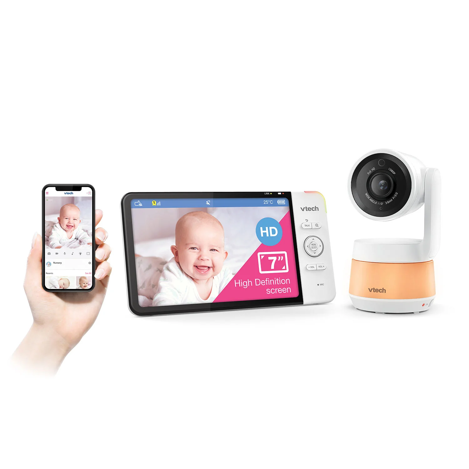 VTech RM7767HD 7" PTZ Smart Video Baby Monitor - Image 17