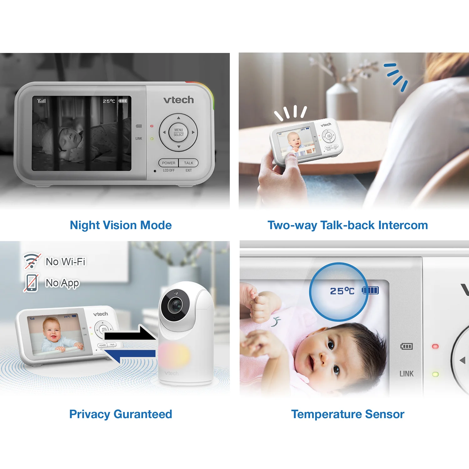 VTech VM3263 2.8" PTZ Digital Video Baby Monitor - Image 10