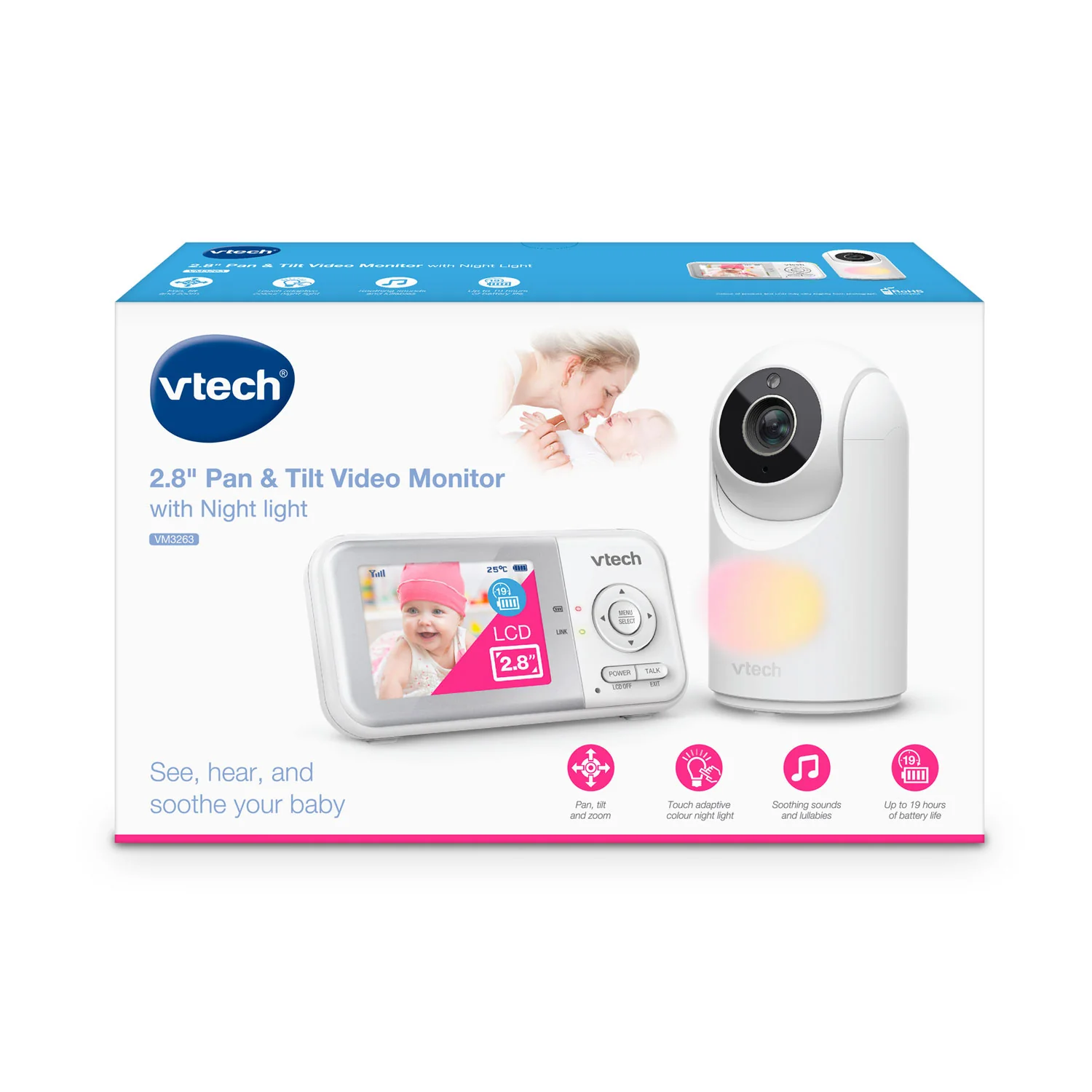 VTech VM3263 2.8" PTZ Digital Video Baby Monitor - Image 4