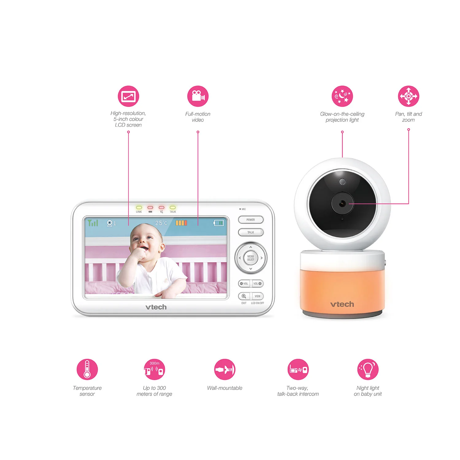 VTech VM5463 5" Digital Video Baby Monitor - Image 6