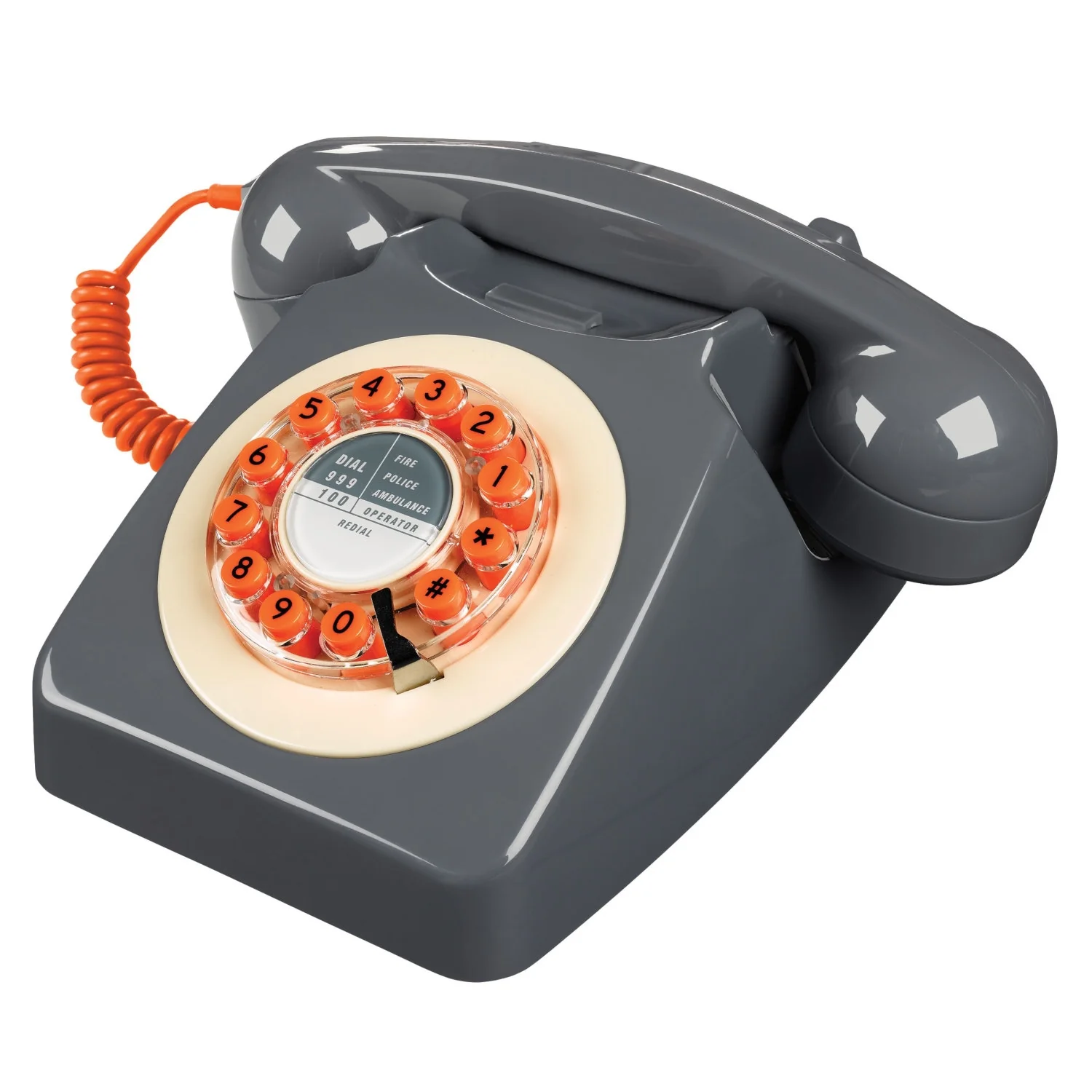 Wild Wood Retro 746 Telephone in Concrete Grey
